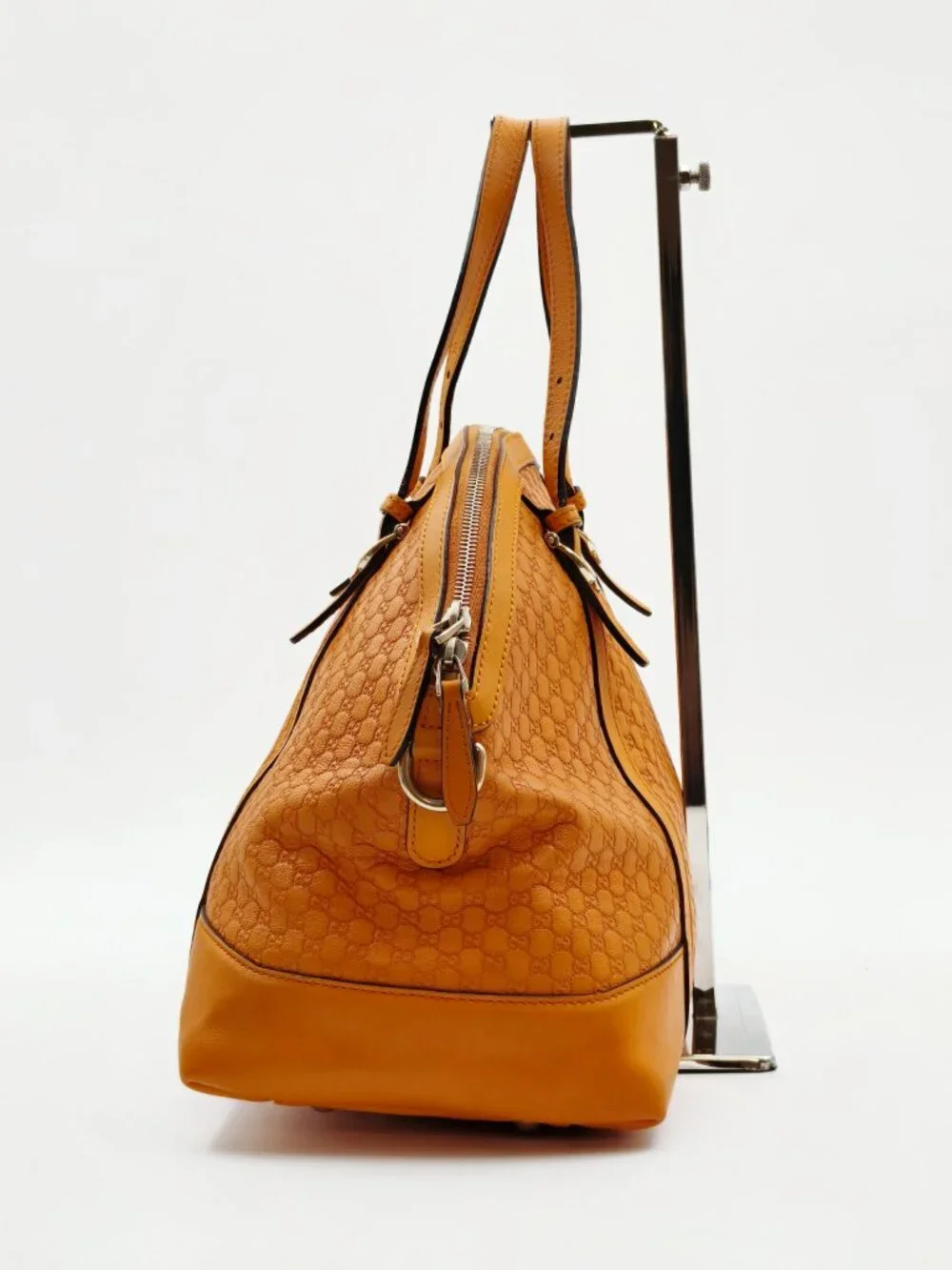 Gucci Micro Guccissima Leather Dome Satchel Shoulder Bag Yellow w/ Strap Auth